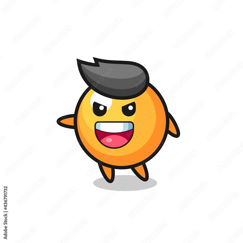 ping pong ball cartoon with very excited pose