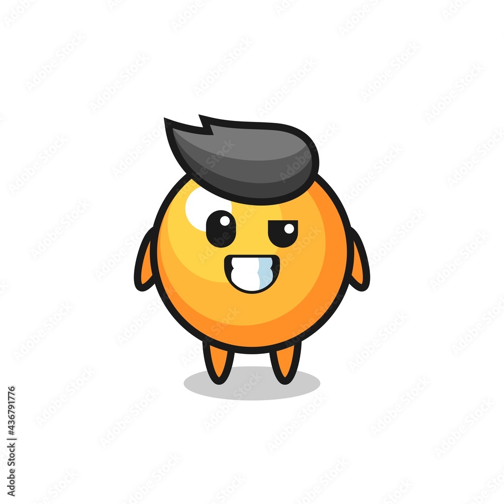 cute ping pong ball mascot with an optimistic face