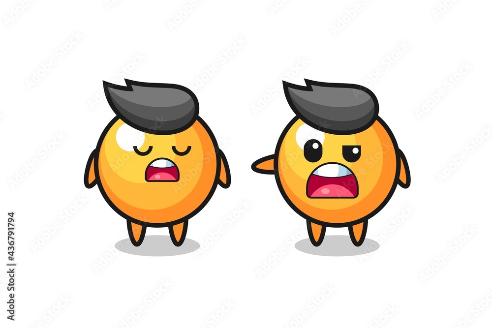 illustration of the argue between two cute ping pong ball characters