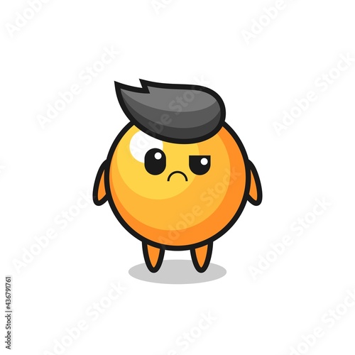 the mascot of the ping pong ball with sceptical face © heriyusuf
