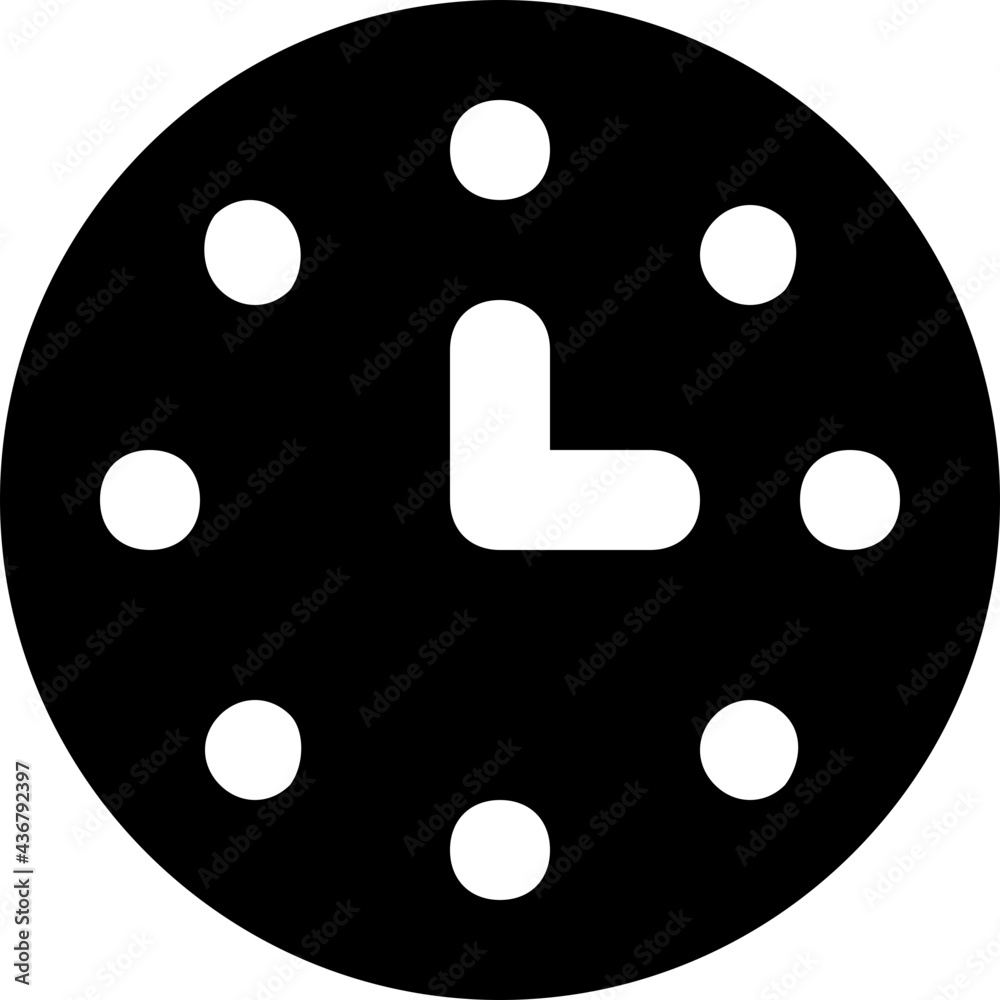 Clock Glyph Vector Icon Clock Glyph Vector Icon