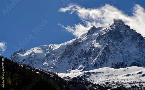 Monte Bianco (Mont Blanc) just outside the Mont Blanc Tunnel. photo