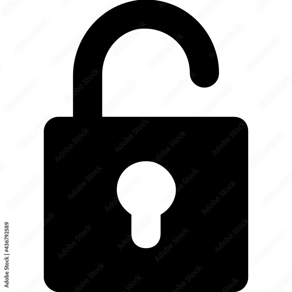 Unlock Glyph Vector Icon Unlock Glyph Vector Icon