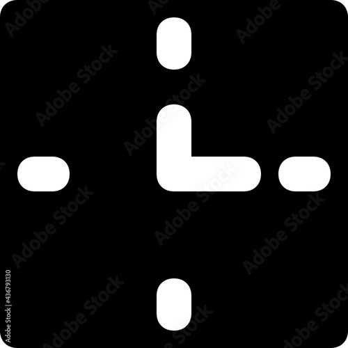 Clock Glyph Vector Icon