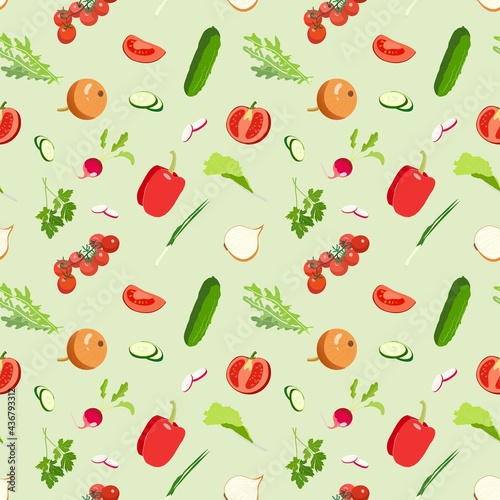 Fototapeta Naklejka Na Ścianę i Meble -  seamless pattern with vegetables