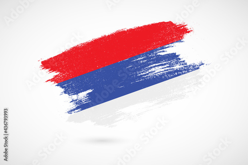 Happy republic day of Republika Srpska with vintage style brush flag background