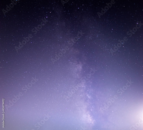 Dark blue universe. Starry background. Galaxy stars. Night sky gradient. photo