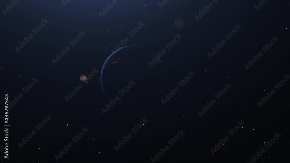 4k solar system, the movement of the innermost planet in space. 4k solar system, the movement of the innermost planet in space.