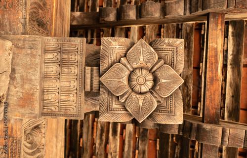 Traditional wood carvings of Embekka Devalaya