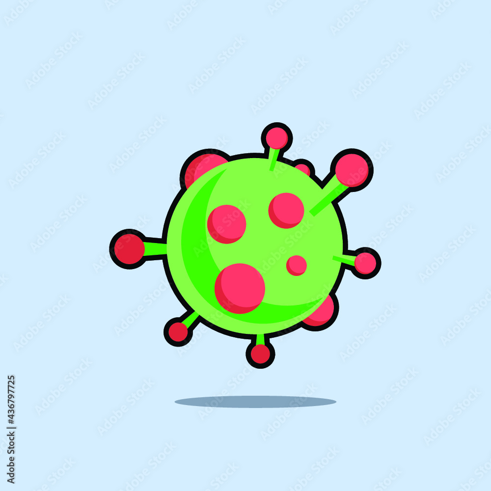 Fototapeta premium Coronavirus or Covid-19 or Bacteria flat design.