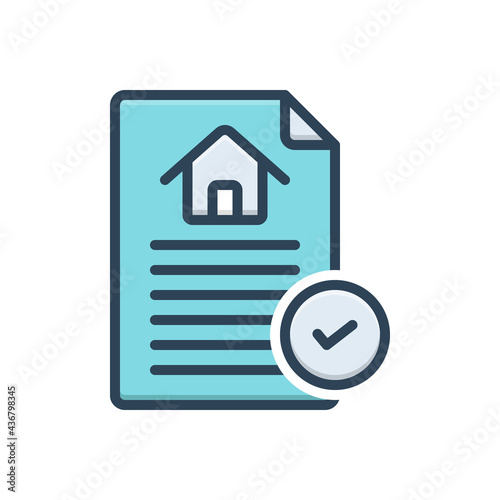 Color illustration icon for contract
