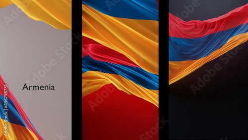 Abstract Armenia Flag 3D Render (3D Artwork) photo