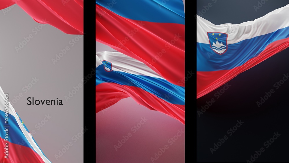 Abstract Slovenia Flag 3D Render (3D Artwork) Abstract Slovenia Flag 3D Render (3D Artwork)