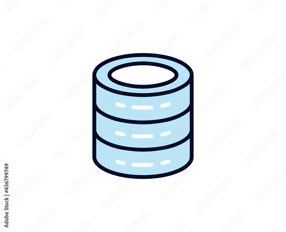 Database line icon. High quality outline symbol for web design or mobile app. Thin line sign for design logo. Color outline pictogram on white background Database line icon. High quality outline symbol for web design or mobile app. Thin line sign for design logo. Color outline pictogram on white background