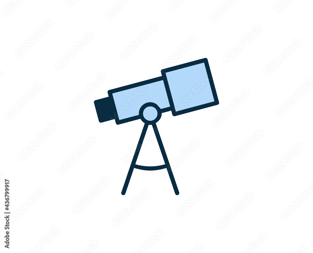 Telescope line icon. High quality outline symbol for web design or mobile app. Thin line sign for design logo. Color outline pictogram on white background Telescope line icon. High quality outline symbol for web design or mobile app. Thin line sign for design logo. Color outline pictogram on white background