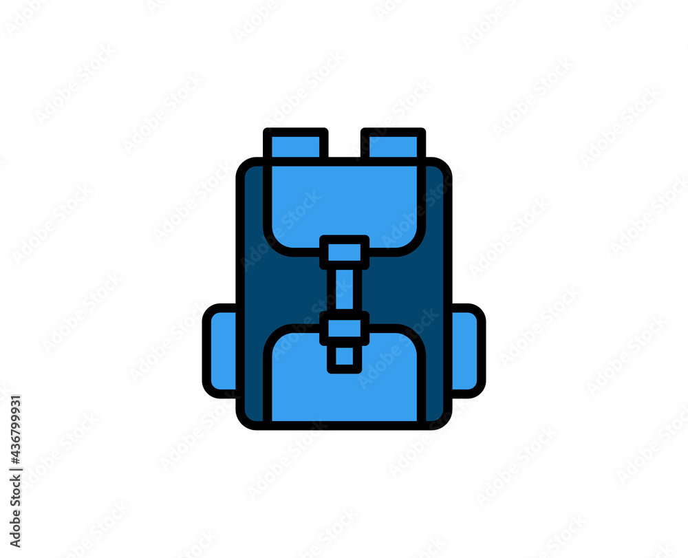 School backpack line icon. High quality outline symbol for web design or mobile app. Thin line sign for design logo. Color outline pictogram on white background School backpack line icon. High quality outline symbol for web design or mobile app. Thin line sign for design logo. Color outline pictogram on white background