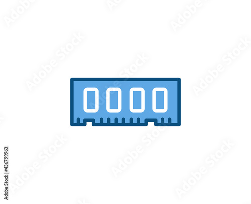 Line Microchip icon isolated on white background. Outline symbol for website design, mobile application, ui. Electronics pictogram. Vector illustration, editorial stroсk. 