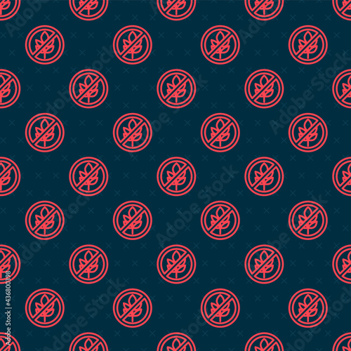 Red line Gluten free grain icon isolated Red line background. No wheat sign. Food intolerance symbols. Vector