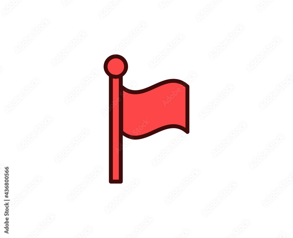 Flag line icon. Vector symbol in trendy flat style on white background. Travel sing for design. Flag line icon. Vector symbol in trendy flat style on white background. Travel sing for design.