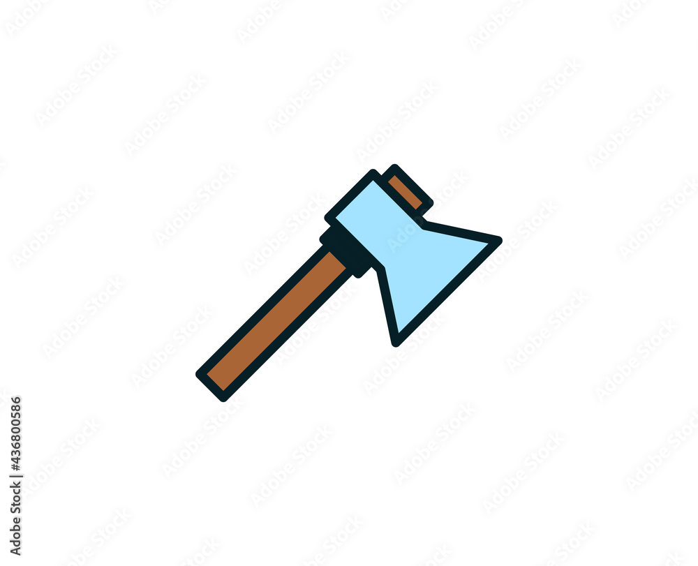 Axe line icon. Vector symbol in trendy flat style on white background. Travel sing for design. Axe line icon. Vector symbol in trendy flat style on white background. Travel sing for design.