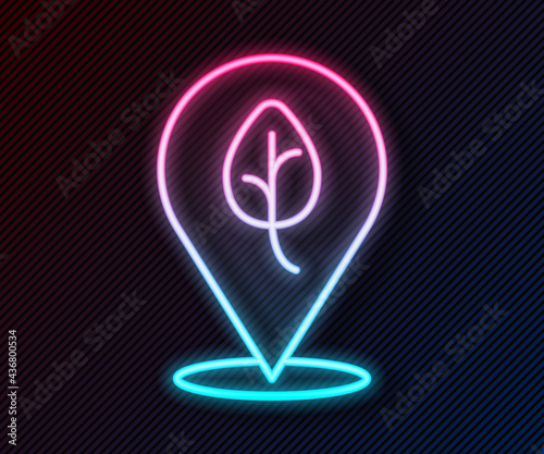 Glowing neon line Vegan food diet icon isolated Glowing neon line background. Organic, bio, eco symbol. Vegan, no meat, lactose free, healthy, fresh and nonviolent food. Vector