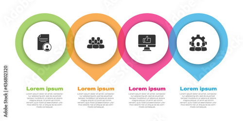 Set Resume, Project team base, Hand like and . Business infographic template. Vector