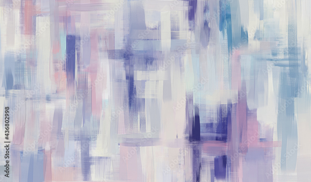 Obraz premium Abstract art background illustration, hand drawn oil painting. Surreal artwork in contemporary style in white and blue color scheme. Modern wall art on canvas 