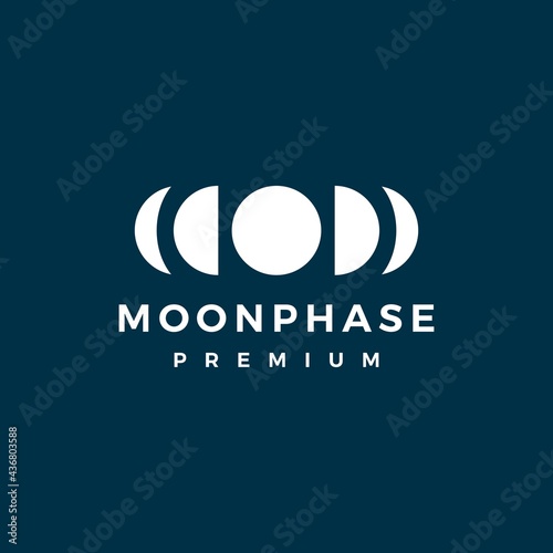 moon phase cycle logo vector icon illustration