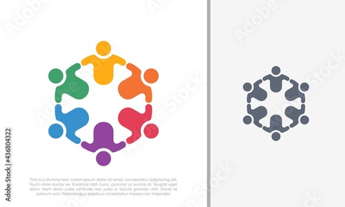 Global Community Logo Icon Elements Template. Community human Logo template vector. Community health care. Abstract Community logo. Human Resources Consulting Company.