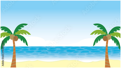 南国　海　浜辺　背景