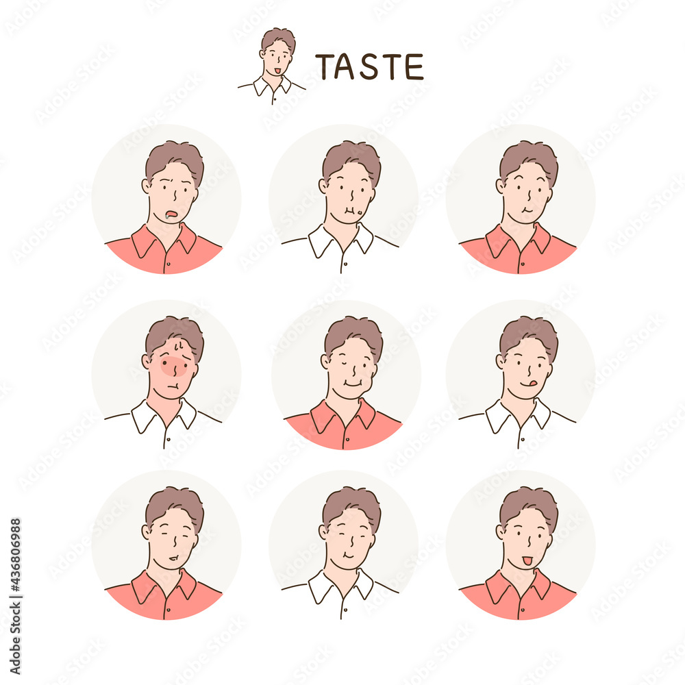 Various facial expressions of a man. hand drawn style vector design illustrations. Various facial expressions of a man. hand drawn style vector design illustrations.