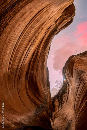 texture of the canyon rocks in sunset photo