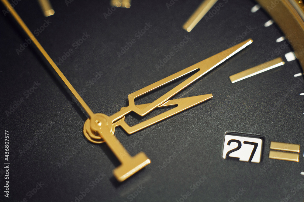 clock on a black background
