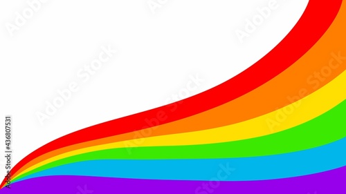 LGBT rainbow flag with copy space isolated on white background   illustration wallpaper