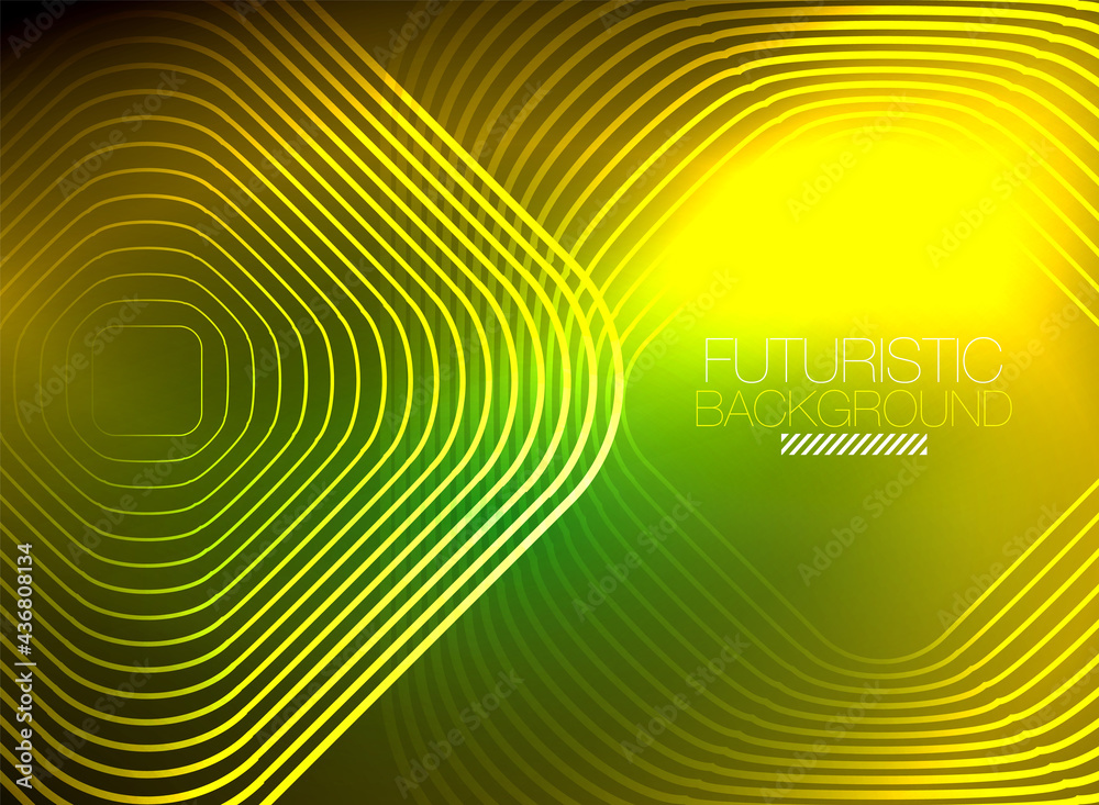 Neon color square shape lines abstract background. Shiny magic energy and motion concept, vector abstract wallpaper background Neon color square shape lines abstract background. Shiny magic energy and motion concept, vector abstract wallpaper background