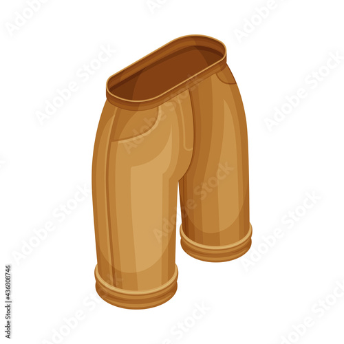Brown Shorts with Side Pockets as Clothing or Apparel Item Made of Fabric Isometric Vector Illustration