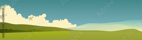 Nature rural landscape summer day