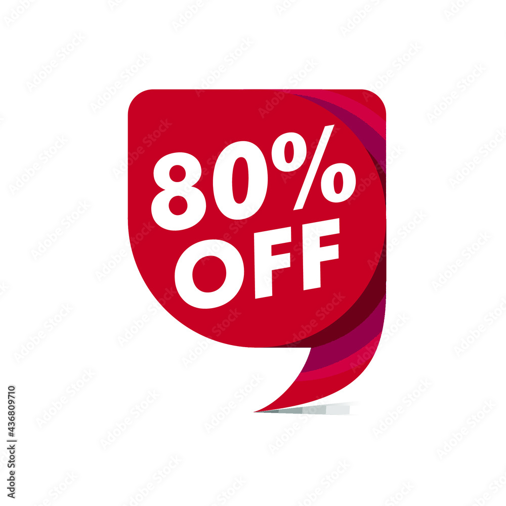 Sale of Special Offers and Discount Gradient Banner Template Vector Design, 80% off. - stock vector Sale of Special Offers and Discount Gradient Banner Template Vector Design, 80% off. - stock vector