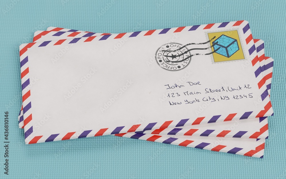 Realistic 3D Render of Paper Envelopes