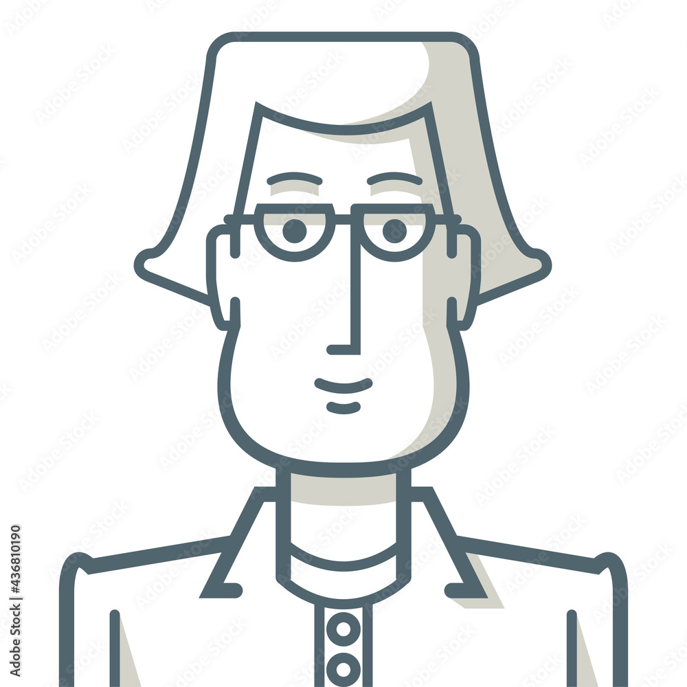 Young man avatar with glasses. Illustration of a young man drawn with simple lines. Young man avatar with glasses. Illustration of a young man drawn with simple lines.