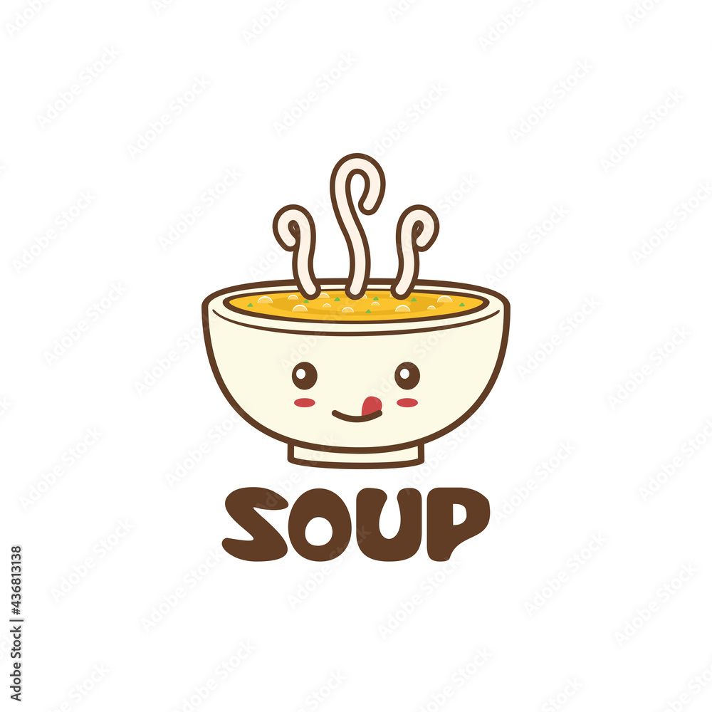Cute soup mascot character Stock Vector Adobe Stock