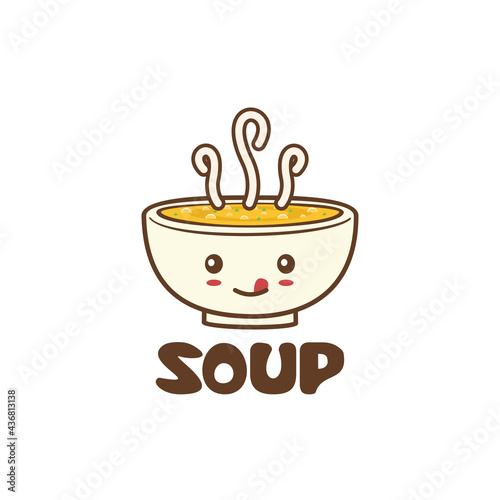 Cute soup mascot character