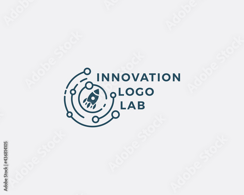 innovation logo lab creative design rocket science design template