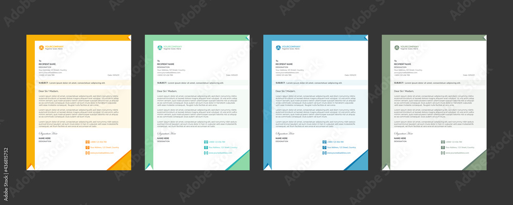 Letterhead Design with Editable Text and Editable shape. Creative Business Letterhead For Corporate Medical Company Profile Layout, Simple, And Clean Print-ready Modern Business Style Design.