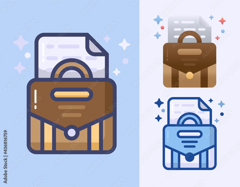 Briefcase and document cartoon vector isolated icon Illustration Briefcase and document cartoon vector isolated icon Illustration