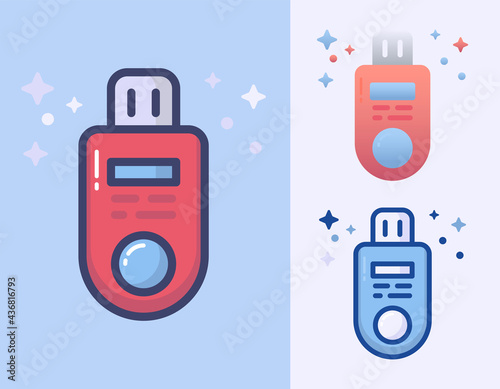 Flash disk usb external storage cartoon vector isolated icon Illustration