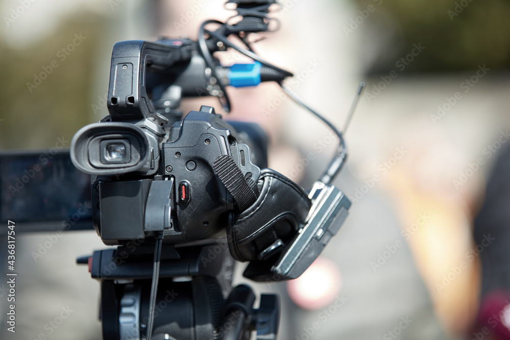 News broadcasting and recording protest on the streets. News broadcasting and recording protest on the streets.