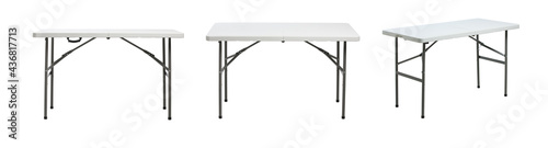 Folding table on white background.