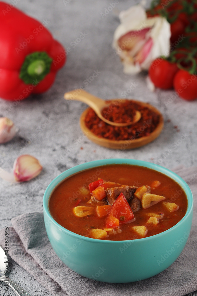 Traditional Hungarian meat stew - Goulash Traditional Hungarian meat stew - Goulash