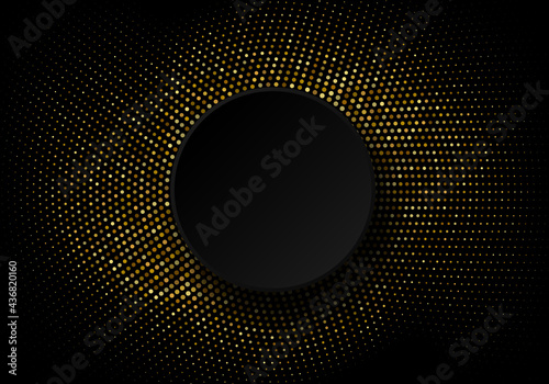 Abstract vector gold background Glitters gold in a circle Design template